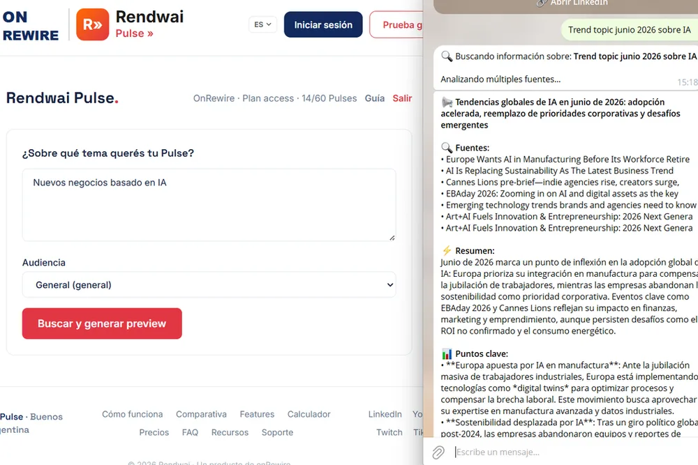 Rendwai Pulse — captura del producto